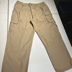 5.11 511 Tactical Series Men's Dark Khaki Rip Stop Cargo Pants Poly Size 38x30
